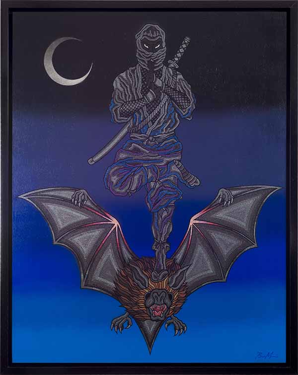 アートギャラリーHASHIVA森勉(BEN MORI)の作品「蝙蝠に乗る忍者」